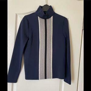 Tory Burch navy sport jacket with ribbed detail
